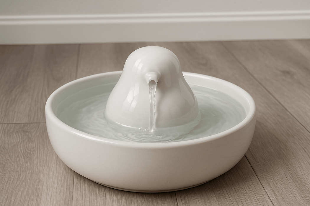 Drinkfontein kat keramiek