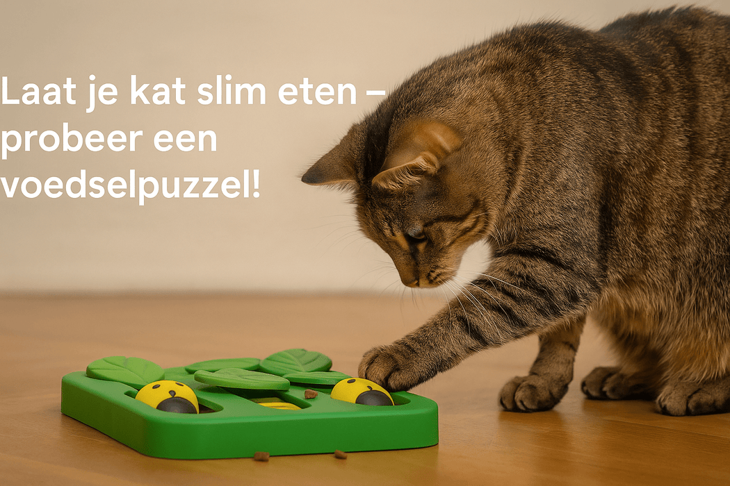 Hoe zorg je ervoor dat je kat een voedselpuzzel gebruikt?