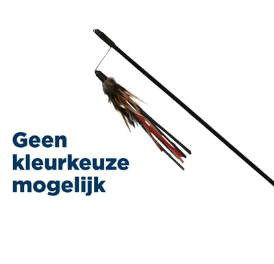 Trixie Kattenhengel Leer Met Veer Assorti - Kattenspeelgoed